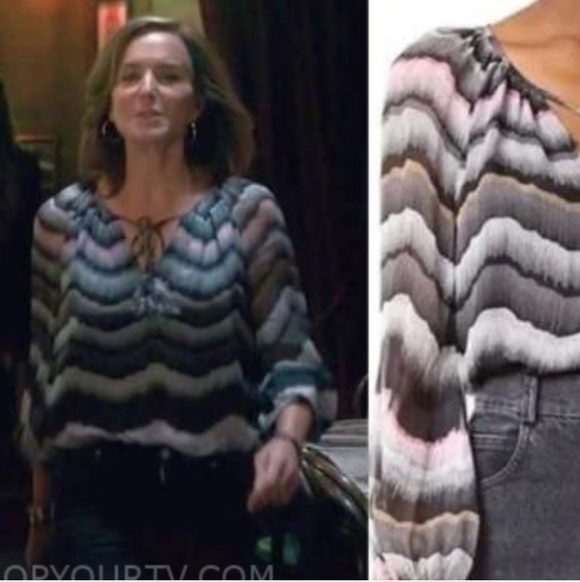 Diane Von Furstenberg Saylor Pastel Stripe Blouse Sz 8 MSRP $175 - Picture 6 of 12